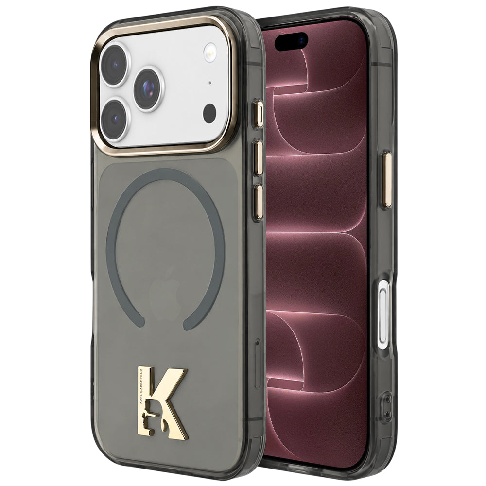 MagSafe ovitek za Apple iPhone 18 Pro Max / 17 Pro Max, Karl Lagerfeld, IML Karl Head Logo, črn
