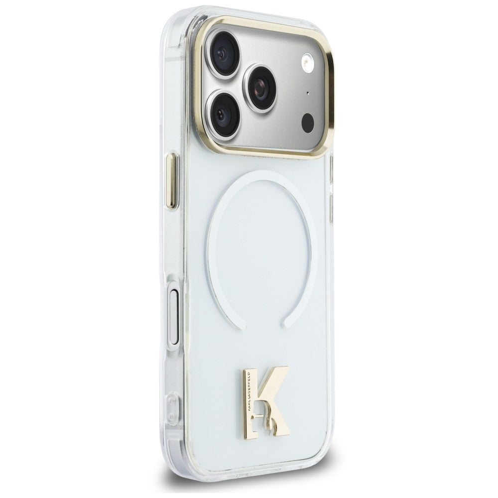Prozoren ovitek MagSafe za Apple iPhone 18 Pro Max / 17 Pro Max, Karl Lagerfeld, IML Karl Head Logo