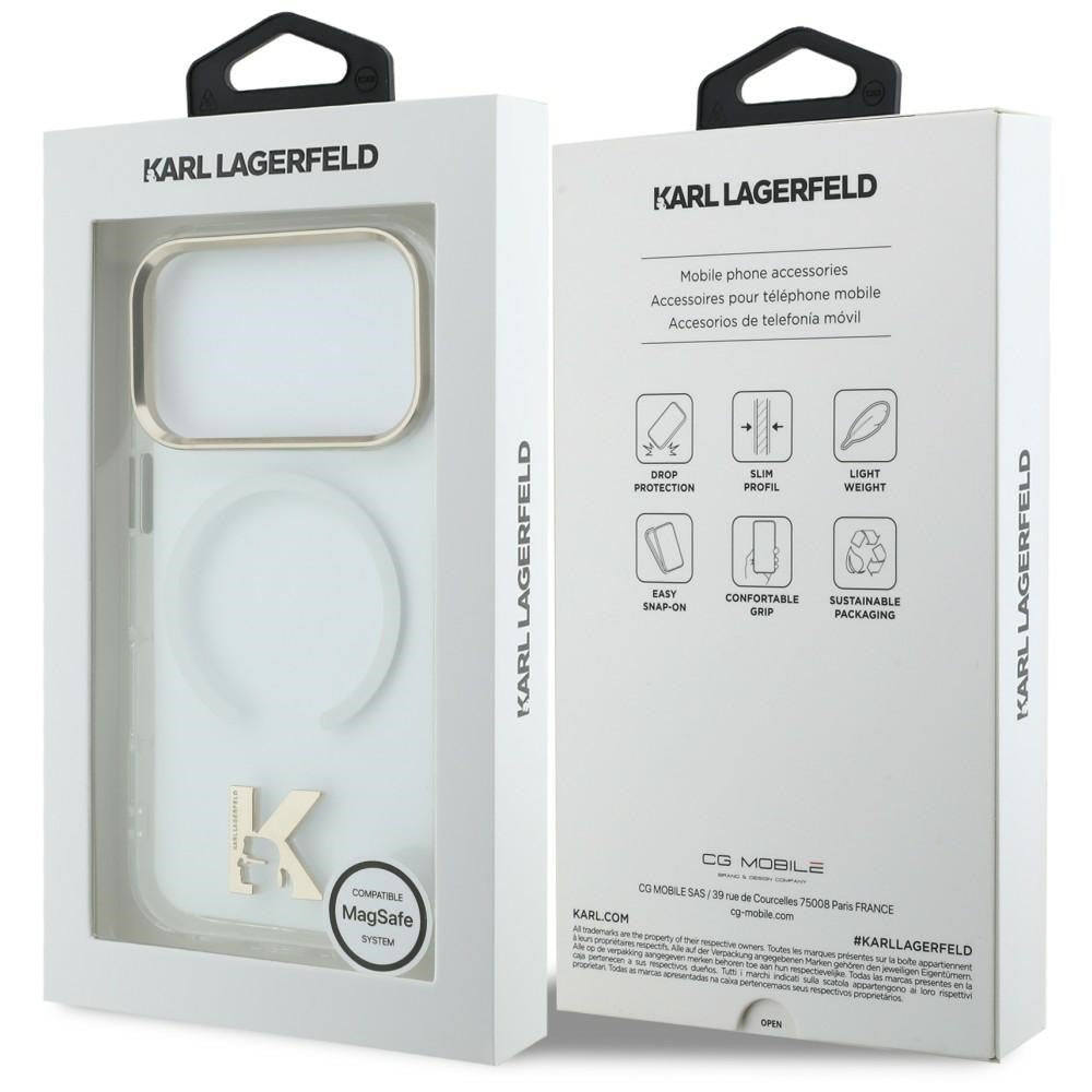 Prozoren ovitek MagSafe za Apple iPhone 18 Pro Max / 17 Pro Max, Karl Lagerfeld, IML Karl Head Logo