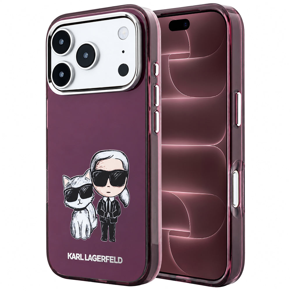MagSafe ovitek za Apple iPhone 18 Pro Max / 17 Pro Max, Karl Lagerfeld, IML KC Bodies Sketch Print, Vijoličen