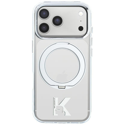 MagSafe ovitek za Apple iPhone 18 Pro Max / 17 Pro Max, Karl Lagerfeld, IML Ring Stand Kameo Metal, Prozoren