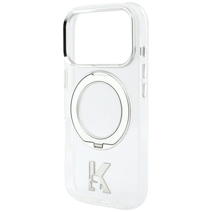 MagSafe ovitek za Apple iPhone 18 Pro Max / 17 Pro Max, Karl Lagerfeld, IML Ring Stand Kameo Metal, Prozoren
