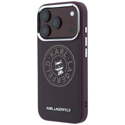 MagSafe Case for Apple iPhone 18 Pro Max / 17 Pro Max, Karl Lagerfeld, Point and Choupette Sketch, Burgundy