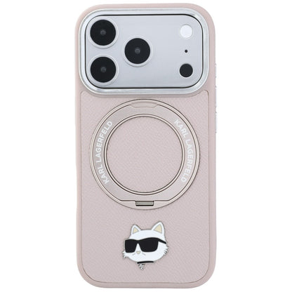MagSafe Case for Apple iPhone 18 Pro Max / 17 Pro Max, Karl Lagerfeld, Ring Stand 360 Choupette Pin, Pink