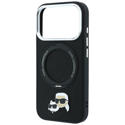 MagSafe ovitek za Apple iPhone 18 Pro Max / 17 Pro Max, Karl Lagerfeld, Ring Stand 360 Karl & Choupette Pin, Črn