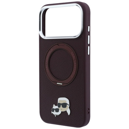 MagSafe ovitek za Apple iPhone 18 Pro Max / 17 Pro Max, Karl Lagerfeld, Ring Stand 360 Karl & Choupette Pin, bordo rdečega odtenka