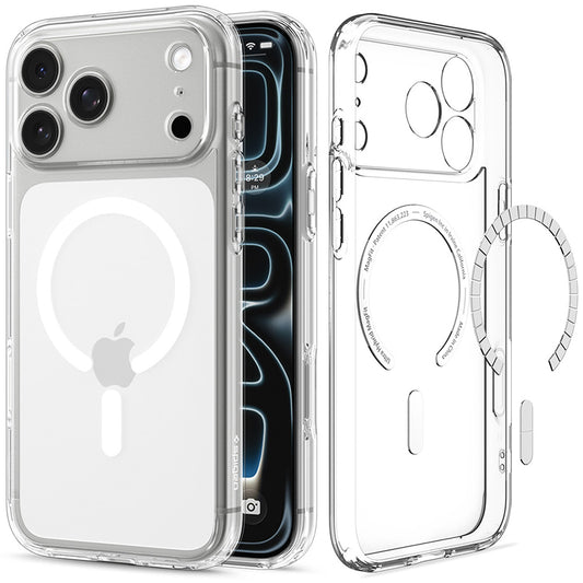 MagSafe ovitek za Apple iPhone 18 Pro Max / 17 Pro Max, Spigen, Ultra Hybrid, prozoren bel ACS12118