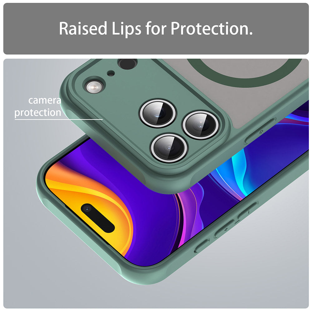 Ovitek MagSafe za Apple iPhone 18 Pro Max / 17 Pro Max, Techsuit, HaloFrost II, Zelen