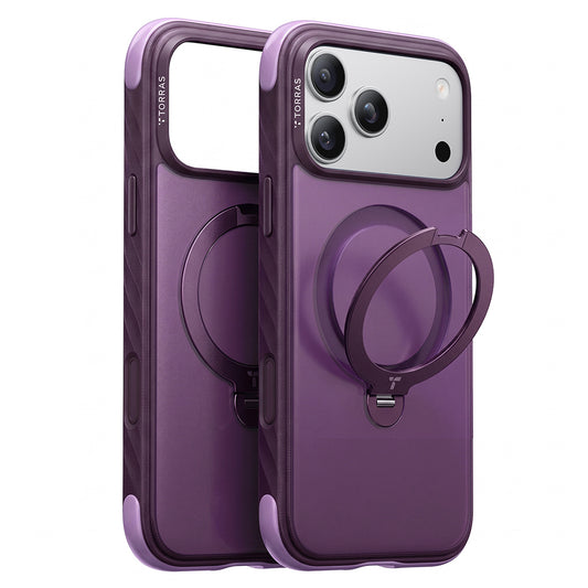 MagSafe ovitek za Apple iPhone 18 Pro Max / 17 Pro Max, Torras, Ostand Q3 Rugged, Vijoličen