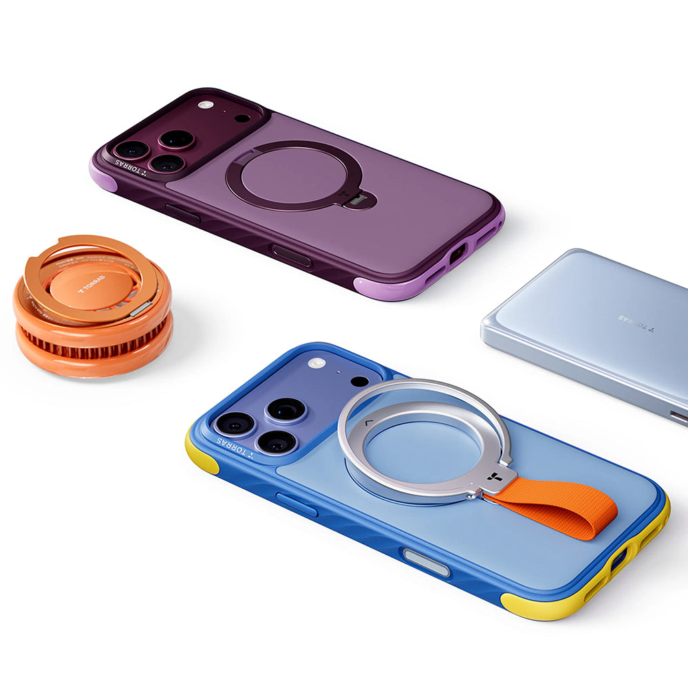 MagSafe ovitek za Apple iPhone 18 Pro Max / 17 Pro Max, Torras, Ostand Q3 Rugged, Črn