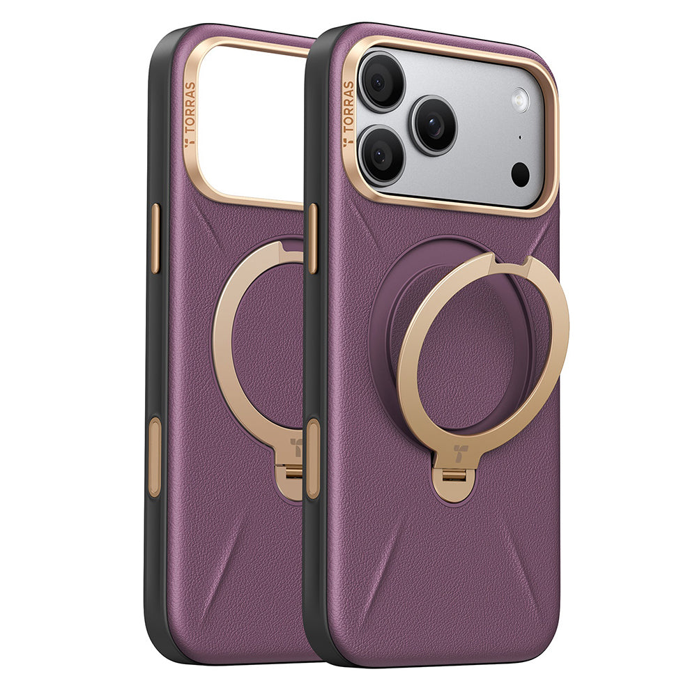 Ovitek MagSafe za Apple iPhone 18 Pro Max / 17 Pro Max, Torras, QPRO Leather, Vijoličen
