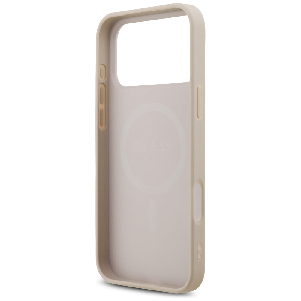 Ovitek MagSafe za Apple iPhone 18 Pro Max, Guess, 4G Triangle Strass, Roza
