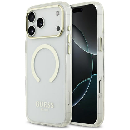 MagSafe ovitek za Apple iPhone 18 Pro Max, Guess, Metal Outline, Zlata