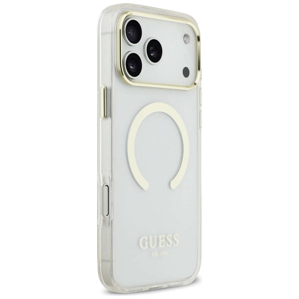 MagSafe ovitek za Apple iPhone 18 Pro Max, Guess, Metal Outline, Zlata