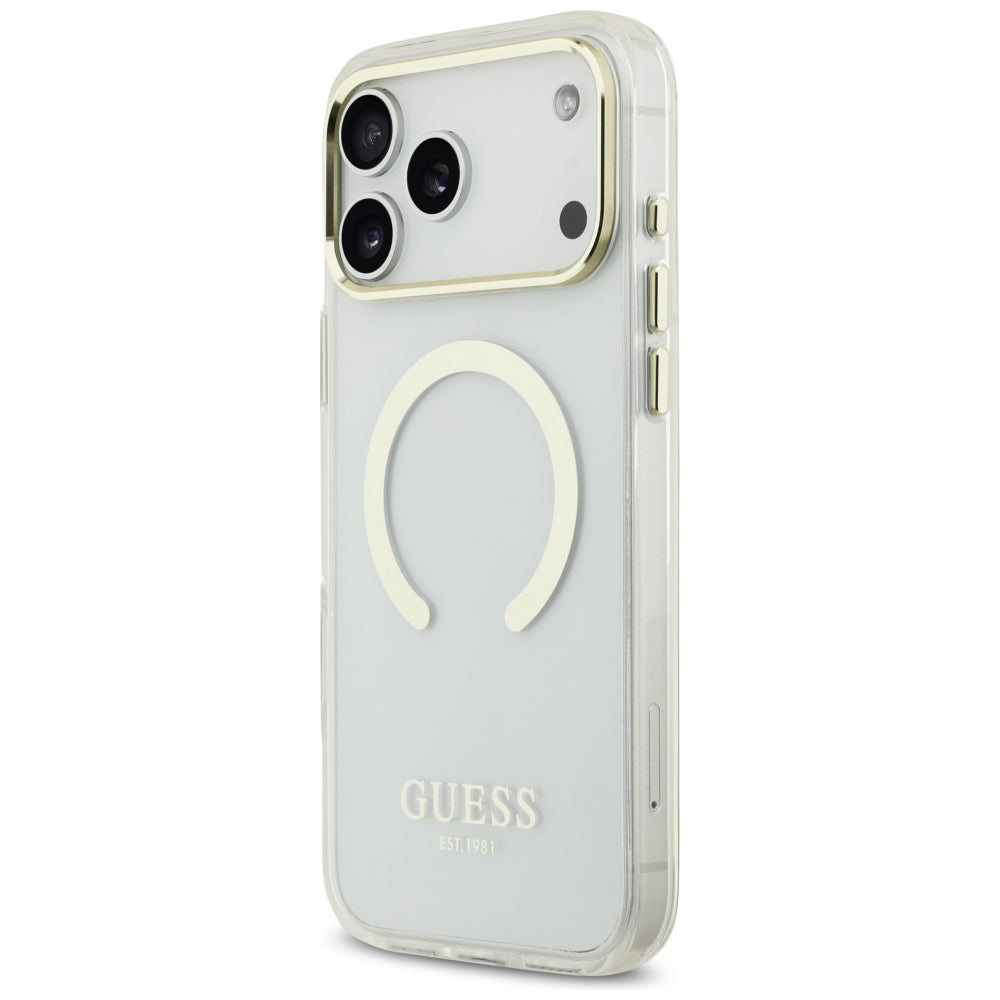 MagSafe ovitek za Apple iPhone 18 Pro Max, Guess, Metal Outline, Zlata