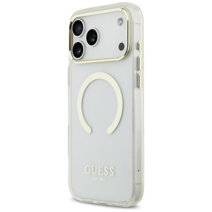 MagSafe ovitek za Apple iPhone 18 Pro Max, Guess, Metal Outline, Zlata