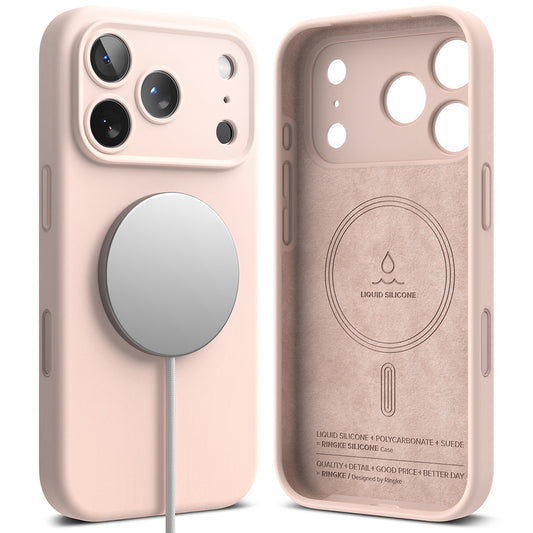 Ovitek MagSafe za Apple iPhone 18 Pro, Ringke, silikon, roza