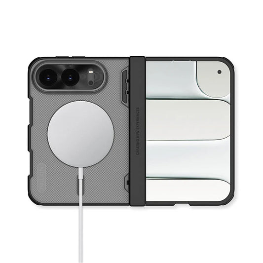 MagSafe ovitek za Apple iPhone Duo, Nillkin, Super Frosted Shield, črn, prosojen, satenast