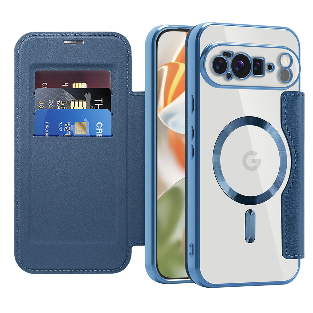 MagSafe ovitek za Google Pixel 10 Pro XL, Techsuit, SmartMag Book, modra