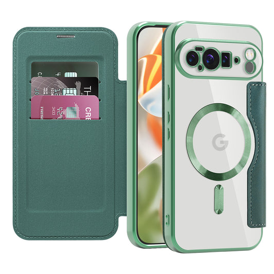 MagSafe ovitek za Google Pixel 10 Pro XL, Techsuit, SmartMag Book, Zelen