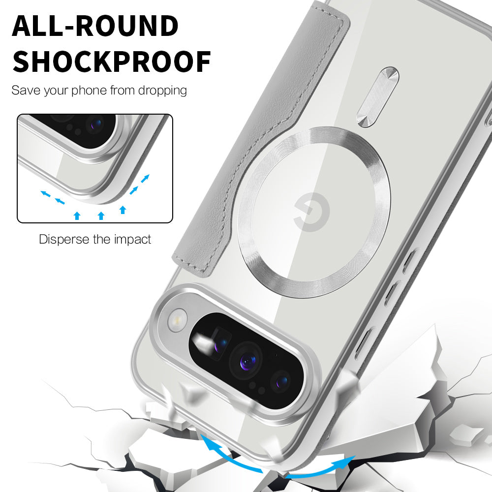 MagSafe Case for Google Pixel 10 Pro / 10, Techsuit, SmartMag Book, Gray