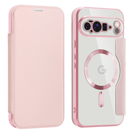 MagSafe ovitek za Google Pixel 10 Pro XL, Techsuit, SmartMag Book, roza