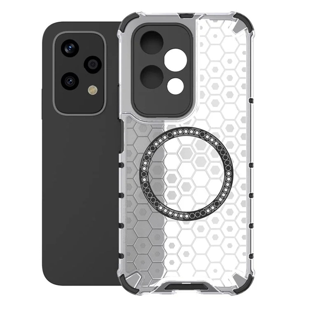 MagSafe Case for Honor 200 Lite, Techsuit, HoneyComb Shield, White