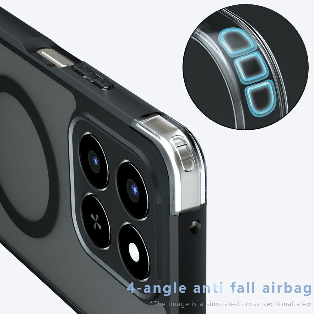 Ovitek MagSafe za Honor 400 Smart 4G / X7d 4G / 400 Smart 5G, Techsuit, PureFrost, Satenasto črn