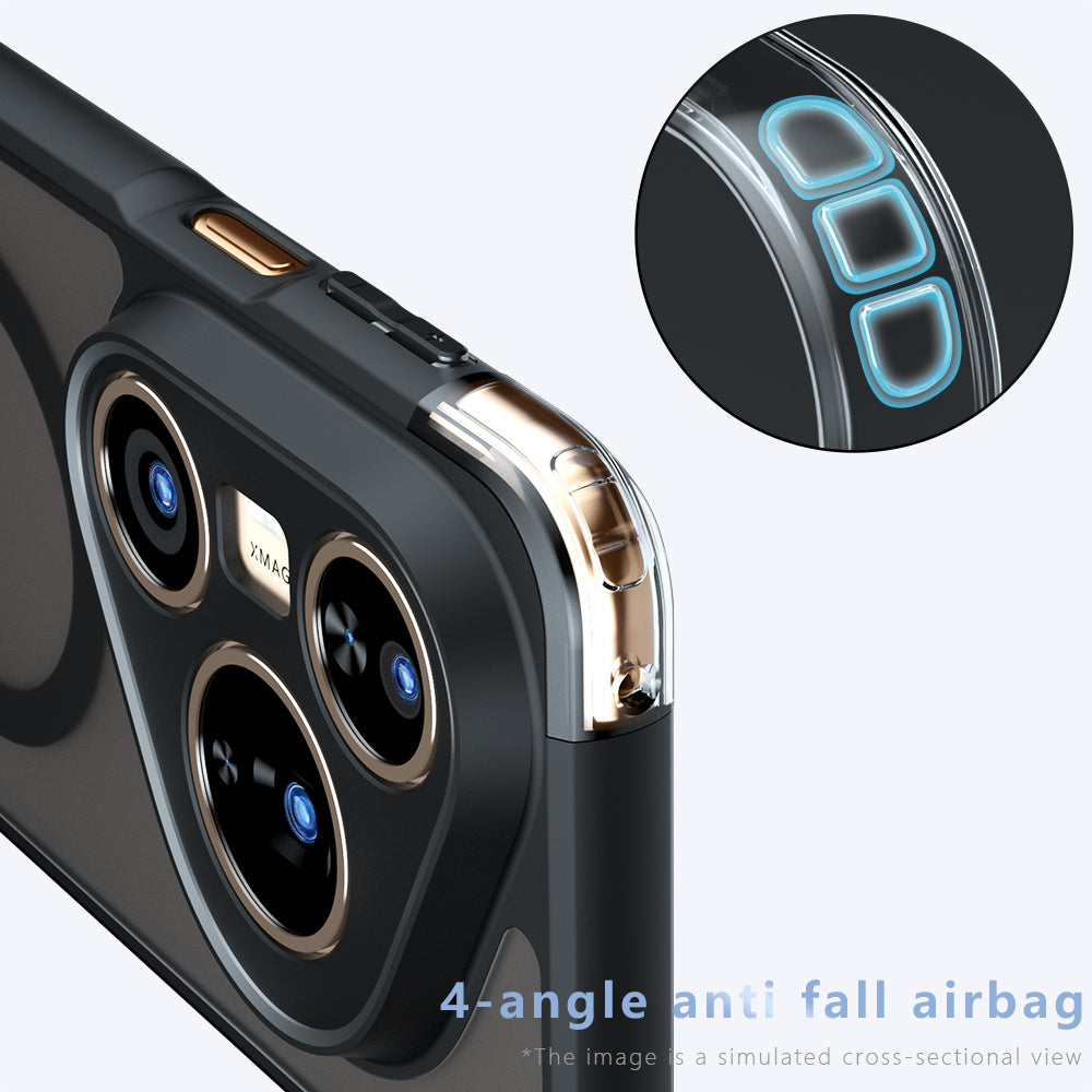 MagSafe ovitek za Huawei Pura 80 Ultra, Techsuit, PureFrost, Črna satenasta