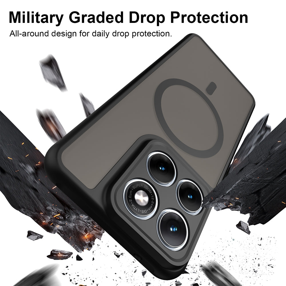 Ovitek MagSafe za Motorola Edge 70 Fusion, Techsuit, HaloFrost II, Črn