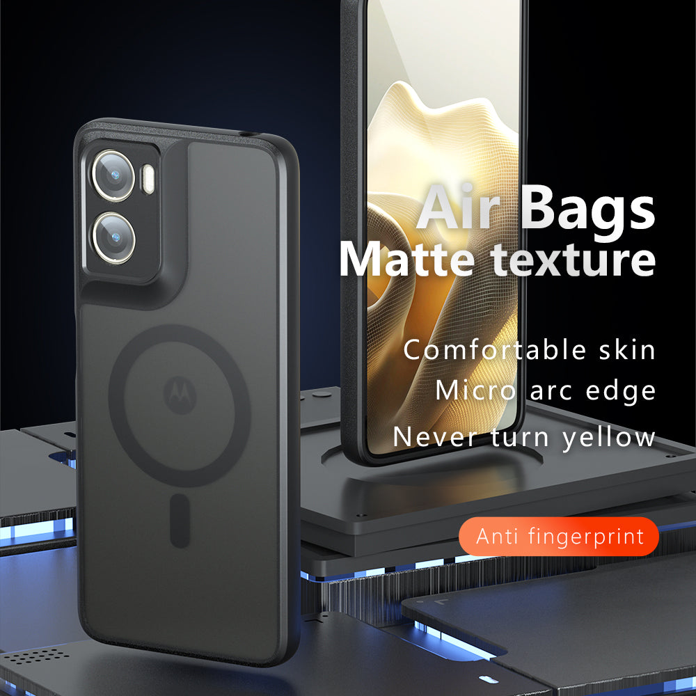 Ovitek MagSafe za Motorola Moto G06, Techsuit, PureFrost, Satenasto črn