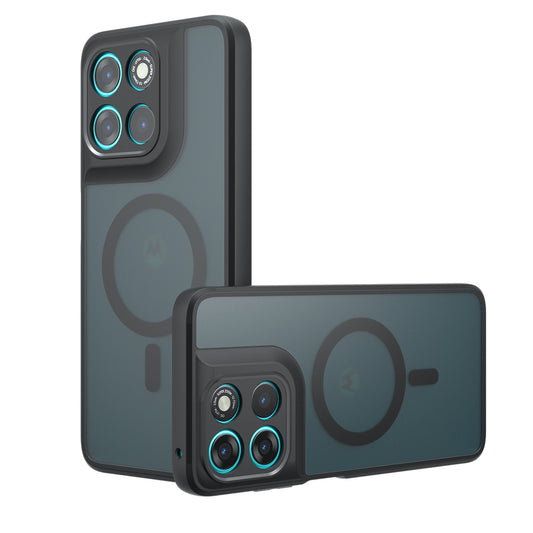 Ovitek MagSafe za Motorola Moto G77 / G67, Techsuit, PureFrost, Saten Črna