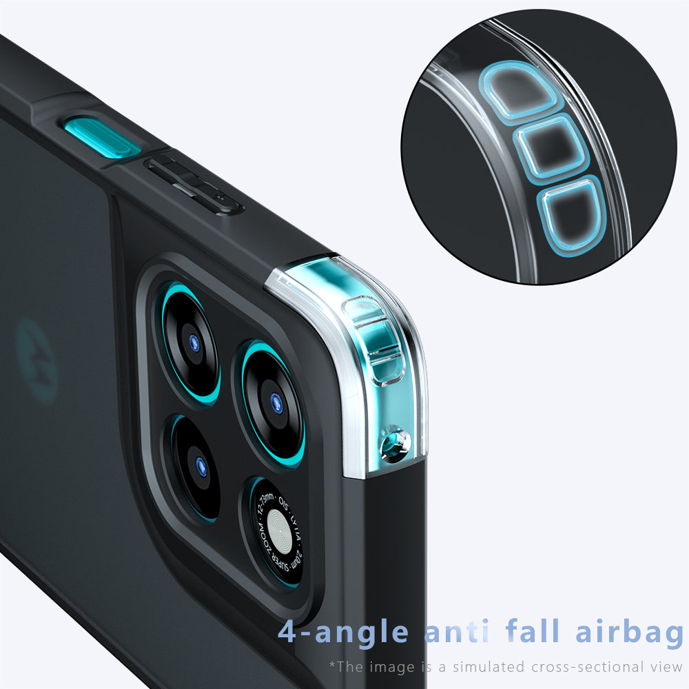Ovitek MagSafe za Motorola Moto G77 / G67, Techsuit, PureFrost, Saten Črna