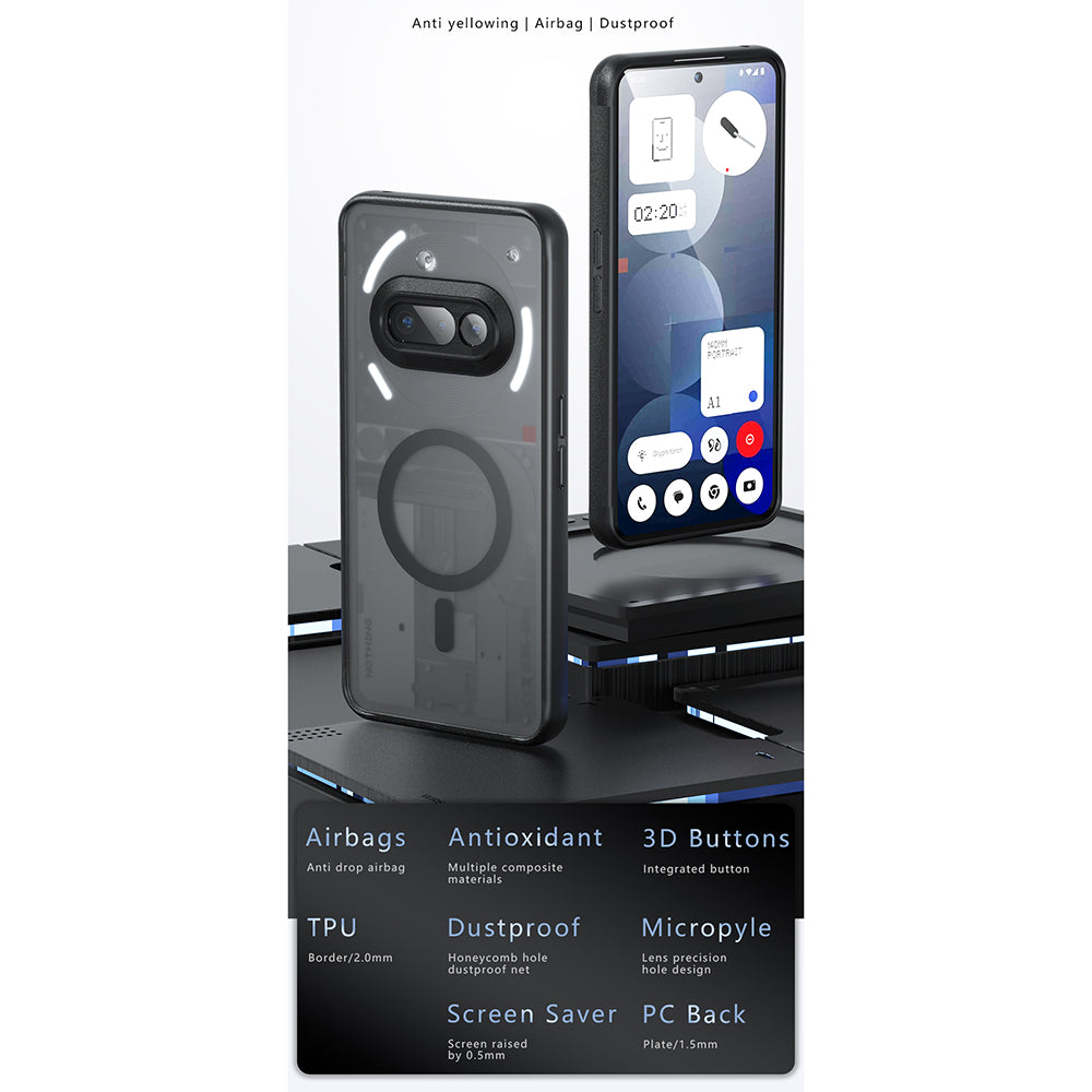 MagSafe ovitek za Nothing Phone (3a), Techsuit, PureFrost, Črn
