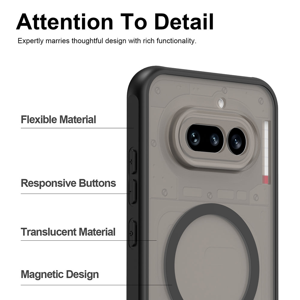 Ovitek MagSafe za Nothing Phone (4a) Pro, Techsuit, HaloFrost II, Črn