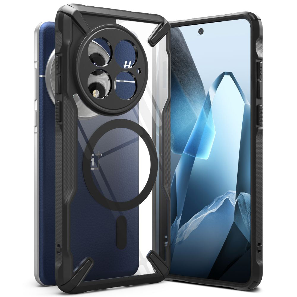 Ovitek MagSafe za OnePlus 13, Ringke, Fusion X, Črn