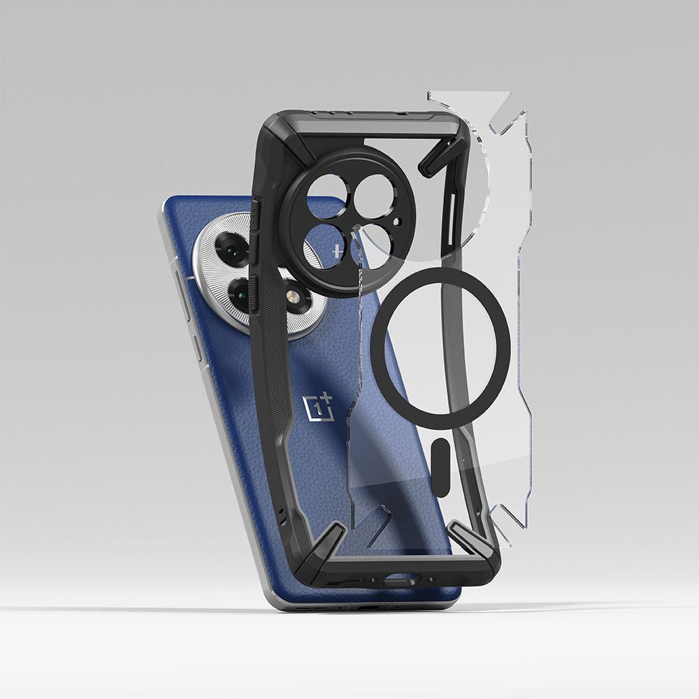 Ovitek MagSafe za OnePlus 13, Ringke, Fusion X, Črn