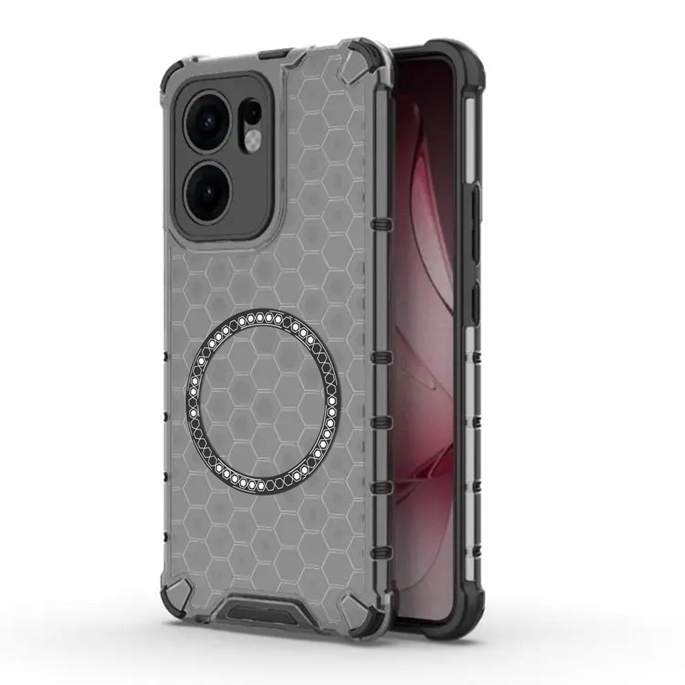 MagSafe ovitek za Oppo Reno13 FS 5G / Reno13 F 4G / Reno13 F, Techsuit, HoneyComb Shield, črn