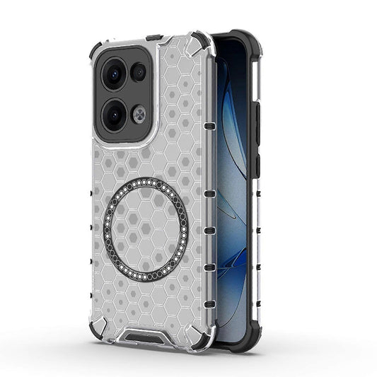 MagSafe ovitek za Oppo Reno13, Techsuit, HoneyComb Shield, bel