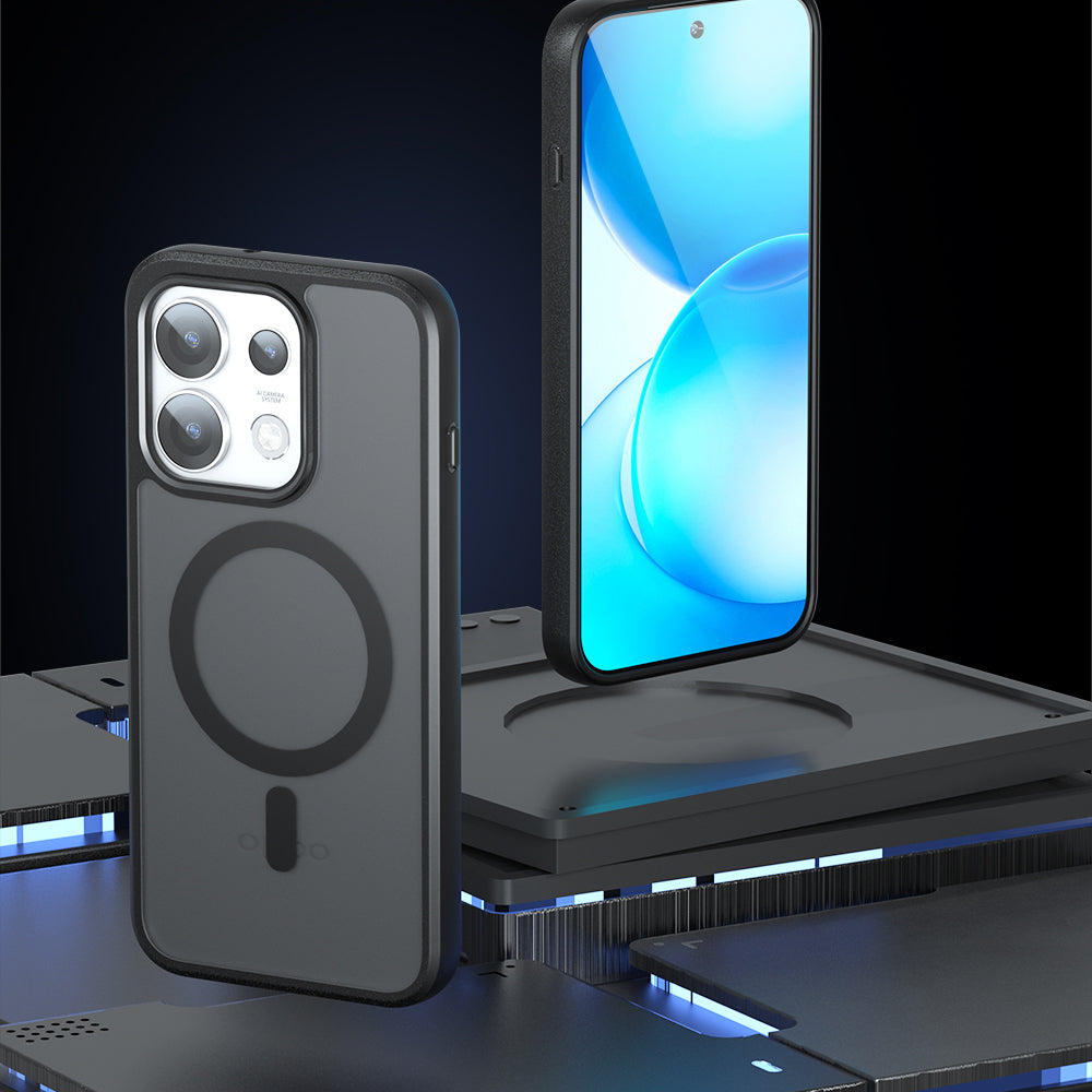 MagSafe ovitek za Oppo Reno16, Techsuit, PureFrost, Črna satenasta