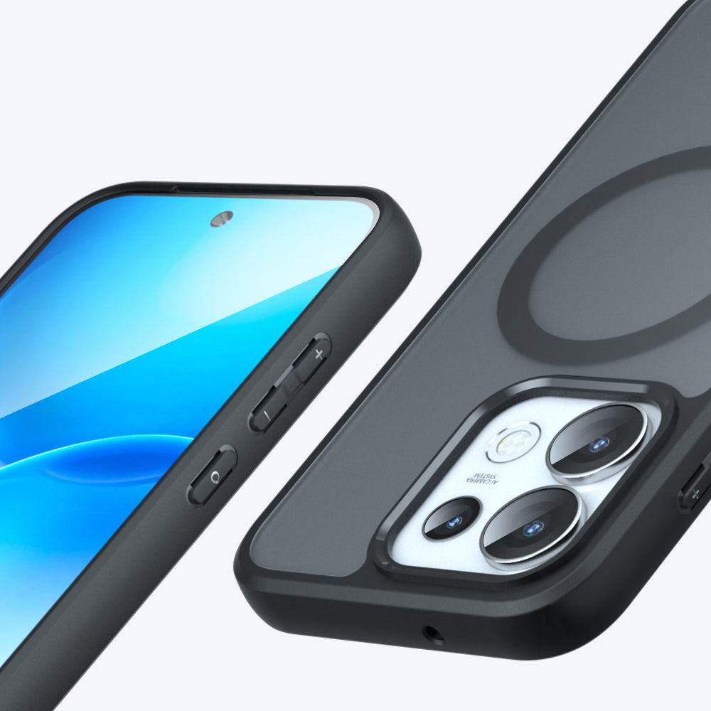 MagSafe ovitek za Oppo Reno16, Techsuit, PureFrost, Črna satenasta