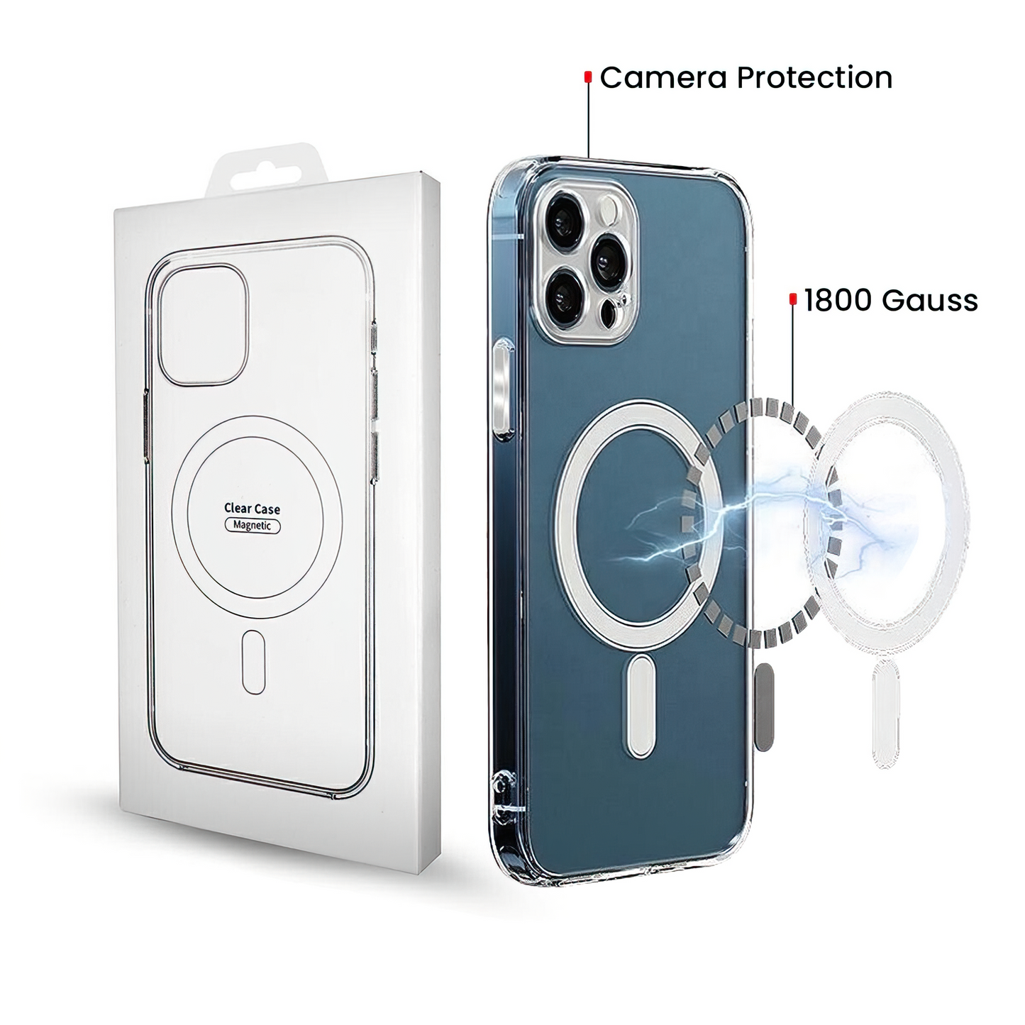 MagSafe ovitek za Samsung Galaxy A57 5G, OEM, 1800 Gauss, Prozoren
