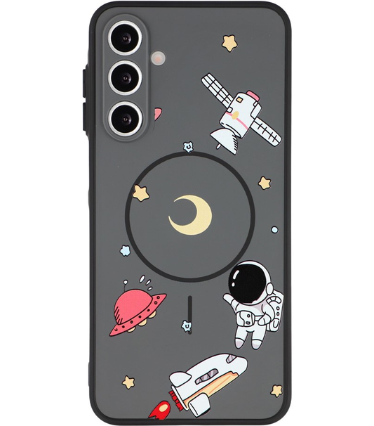 Ovitek MagSafe za Samsung Galaxy A16 5G A166 / A16 4G A165, OEM, risani astronavt, črn