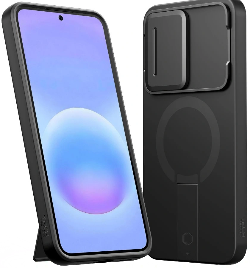 MagSafe ovitek za Samsung Galaxy A57 5G, Tech-Protect, Kevlar Aura, Črn