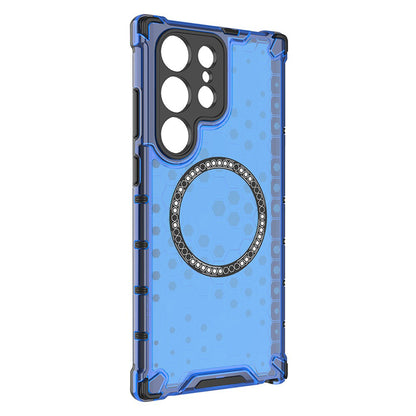 MagSafe ovitek za Samsung Galaxy S24 Ultra S928, Techsuit, HoneyComb Shield, modra