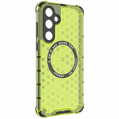 MagSafe ovitek za Samsung Galaxy S25 S931, Techsuit, HoneyComb Shield, Zelen