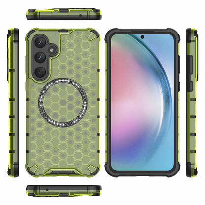MagSafe ovitek za Samsung Galaxy S25 S931, Techsuit, HoneyComb Shield, Zelen