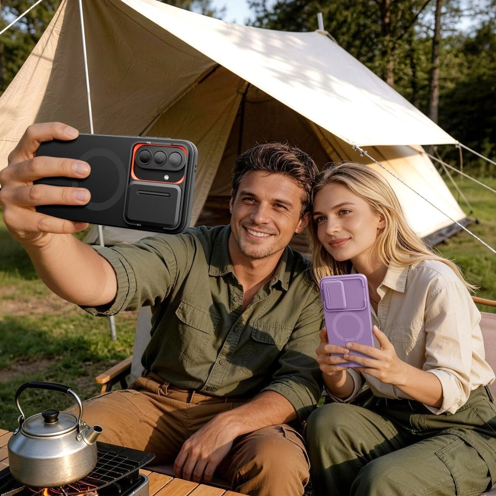 MagSafe ovitek za Samsung Galaxy A57 5G, Tech-Protect, Kevlar Aura, Črn