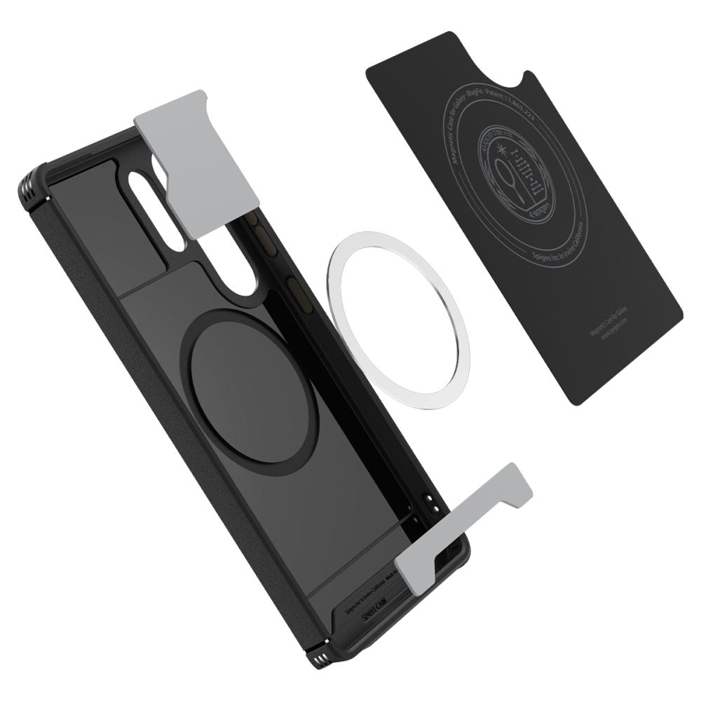 Ovitek MagSafe za Samsung Galaxy S25 Ultra S938, Spigen, Mag Armor, Črn ACS08913
