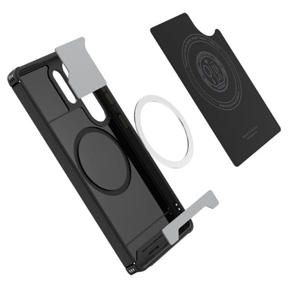 Ovitek MagSafe za Samsung Galaxy S25 Ultra S938, Spigen, Mag Armor, Črn ACS08913